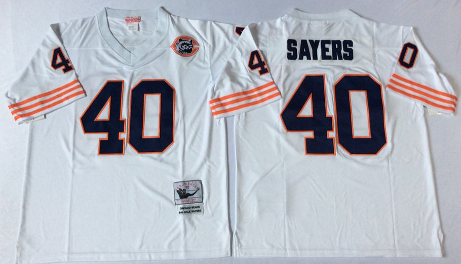 Men NFL Chicago Bears #40 Sayers white Mitchell Ness jerseys